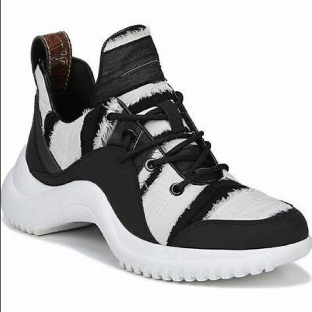 Sam Edelman Black White Meena Arch Lace Sneakers